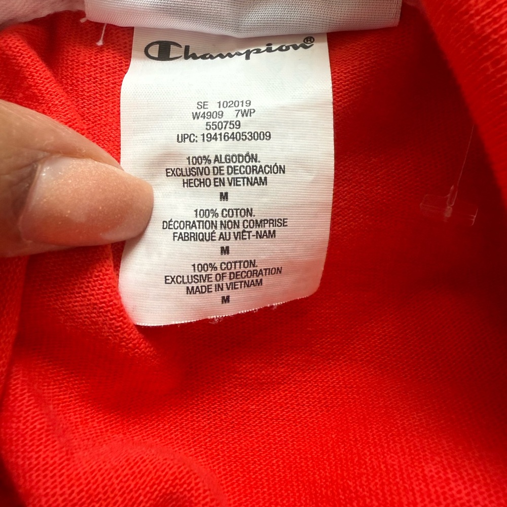 NEW Champion Hoodie Sweatshirt Womens Red Long Sleeve Logo Athletic Size M - Picture 7 of 9